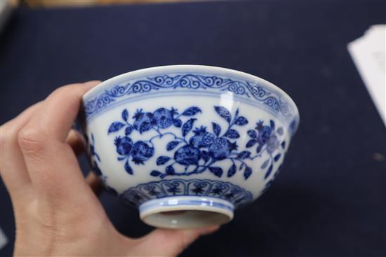 A Chinese Ming style blue and white bowl diameter 12cm